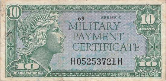 USA MPC Series 611 p.M51 10 Cents 1964 F